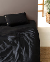 Full/Queen Washed Crinkle Duvet Cover Set - Soft Textured Bedding
