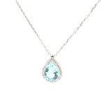 Professional Sterling Silver Aquamarine Drop Necklace