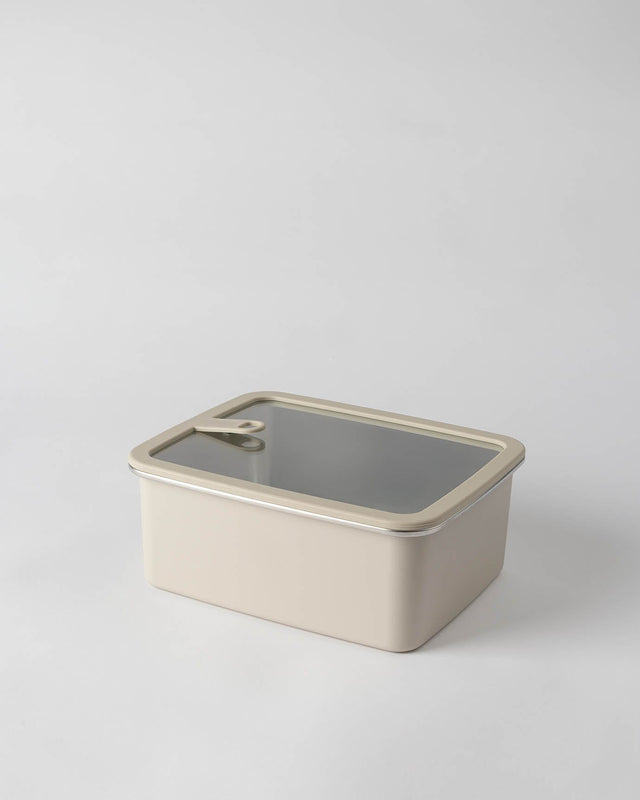 Large Steel Food Storage Container, 3200ml, Soft Beige