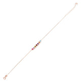 Premium 925 Sterling Rose Silver Colored Stone 7 Row Waterfall Bracelet