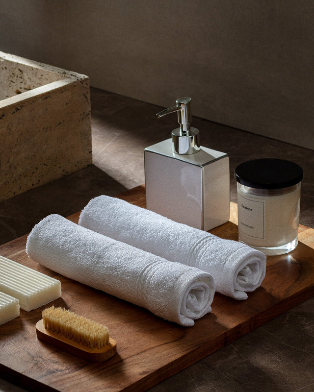 100% Cotton 2-Piece Hand Towel Set - Soft Dobby Weave