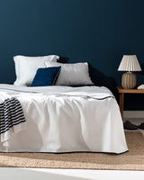 Nautical Waffle Weave Blanket - Twin Size - White & Navy Blue