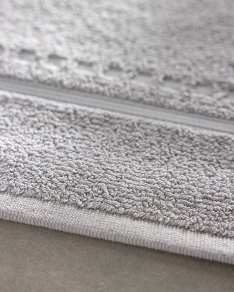 Cotton Bath Mat - Soft Absorbent Floor Towel - Grey 50x80 cm