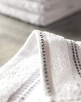 Premium 100% Cotton Hand Towel Set - 4 Pack - White & Gray