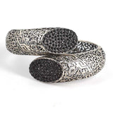 925 Sterling Silver Openwork Bracelet with Black Zircon