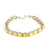 925 Sterling Silver Oval Synthetic Citrine Statement Bracelet