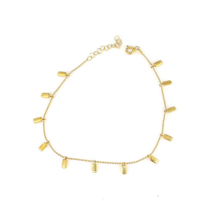 Elegant 925 Sterling Silver 12-Disc Beaded Chain Bracelet