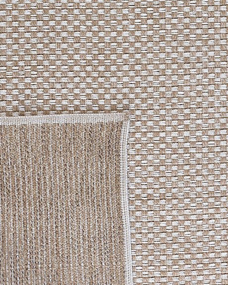 Polypropylene Flatweave Area Rug - Fringed Neutral Design