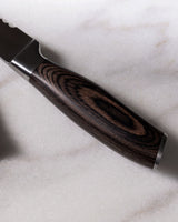 Serrated Bread Knife - Stainless Steel Blade with Brown Handle