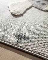 Polypropylene Area Rug - Modern Grey with Fringed Edges