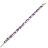 925 Sterling Silver Bold Round Synthetic Amethyst Streamline Bracelet