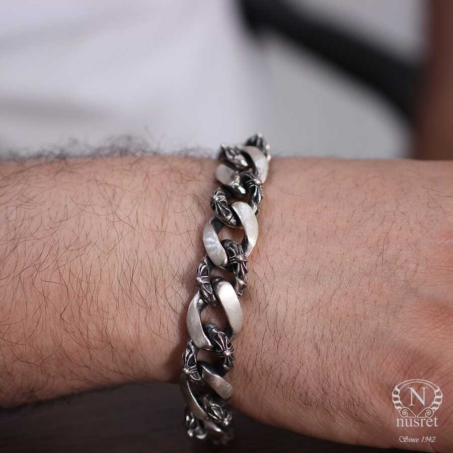 Sterling Silver Authentic Chain Bracelet - Oxidized Finish