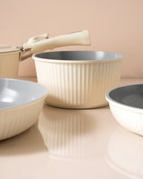 9 Piece Cookware Set - Soft Ecru Kitchen Pots & Pans