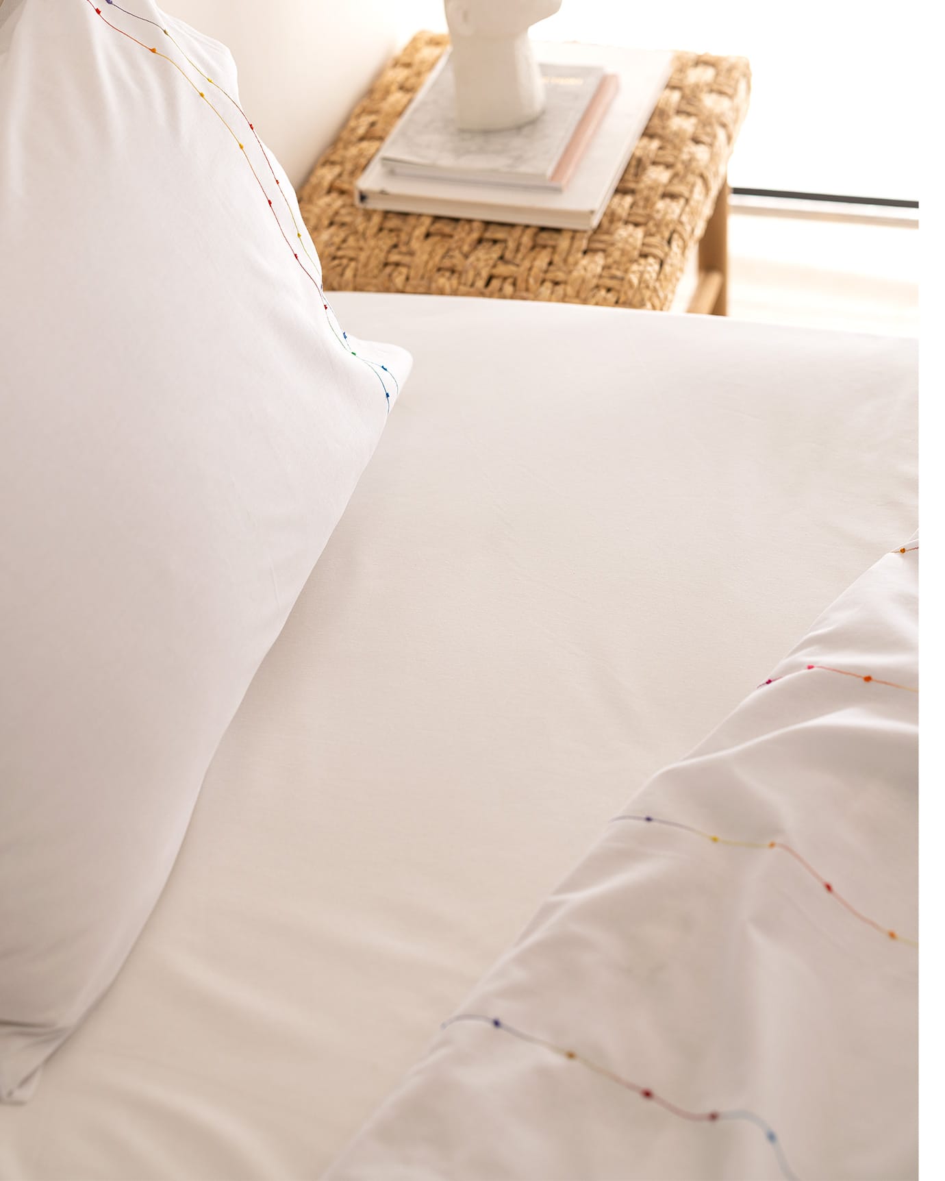 100% Cotton Ranforce Double Duvet Cover Set - Estampe Embroidered