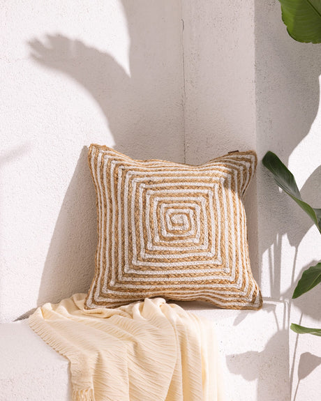 Natural Jute Decorative Pillow Cover - Trocadero Style