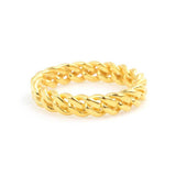 Sterling Silver Twisted Chain Link Ring - Modern Design