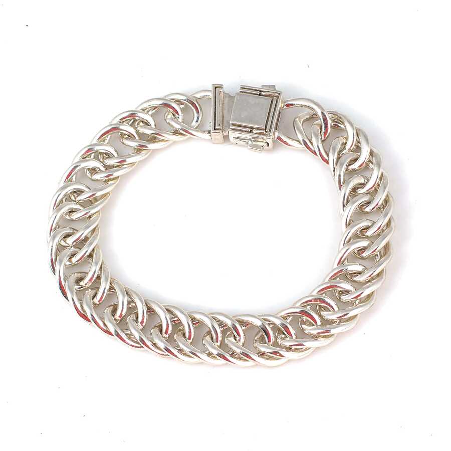 Premium Sterling Silver Box Clasp Gourmet Chain Bracelet