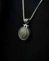 Collier pendentif en argent sterling avec sceau de Salomon rotatif - Sagesse & Protection