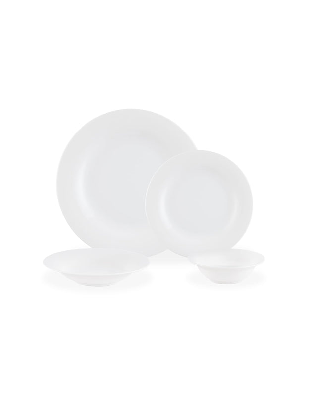 New Bone China 6-Person Dinner Set - Dormir Silver Accent