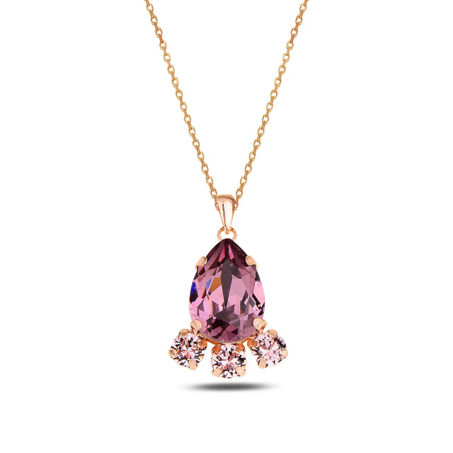 Crystal Chandelier Necklace - Elegant Marquise & Pear-Cut Design