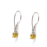 Premium Sterling Silver Small Round Citrine Stud Earrings