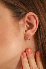 Sterling Silver Nine Stone Zircon Cartilage Earring