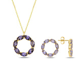 Sterling Silver Marquise Swarovski Crystal Set - Neptune Collection