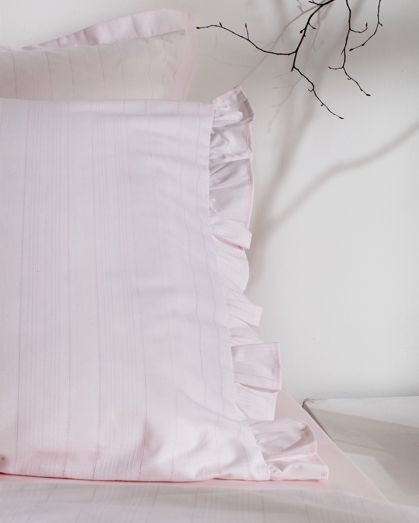 100% Cotton King Size Duvet Cover Set - Ruffled Design