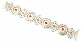 Premium Enameled Round Patterned Sterling Silver Bracelet