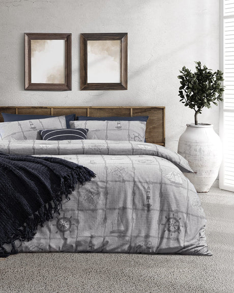 Viscose Cotton Blend Double Duvet Cover Set - Etretat Jacquard
