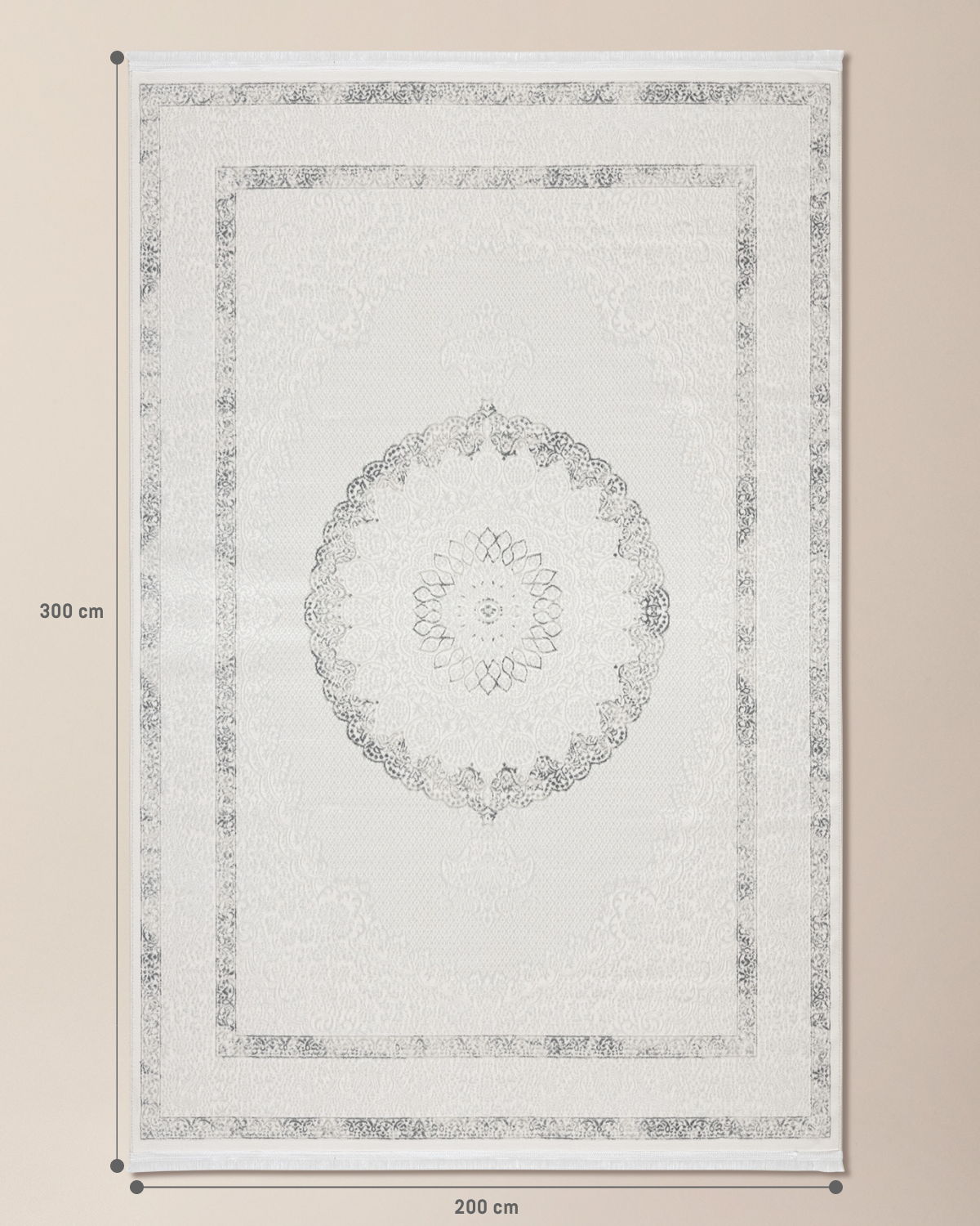 Soft Polyester Area Rug - Modern White & Grey Design