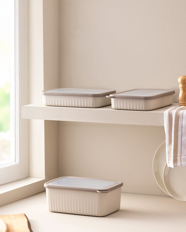 3-Piece Rectangular Food Storage Container Set