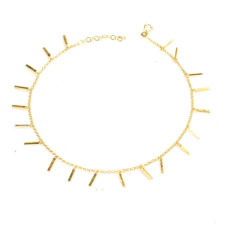 Premium 925 Sterling Silver Fringed Bar Anklet