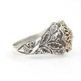 925 Sterling Silver Zircon Stone Ring - Elegant Antique Design