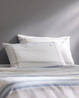 Juego de ropa de cama King Size Ecocell de algodón piqué estampado, azul marino gris