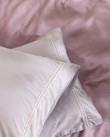 Soft 100% Cotton Pillowcase Set - Grey & White - 2-Pack