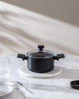 Titanium Professional Deep Saucepan, 18 cm, Black