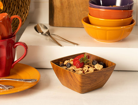 Antibacterial Plastic Rectangular Bowl - Earthy Minimalist Design