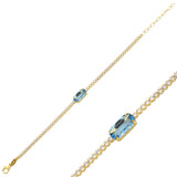 Modern Full Eternity Bracelet with Mixed Cushion & Baguette Crystals