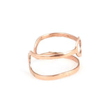 925 Sterling Silver Round Ring - Rose Plated & Adjustable
