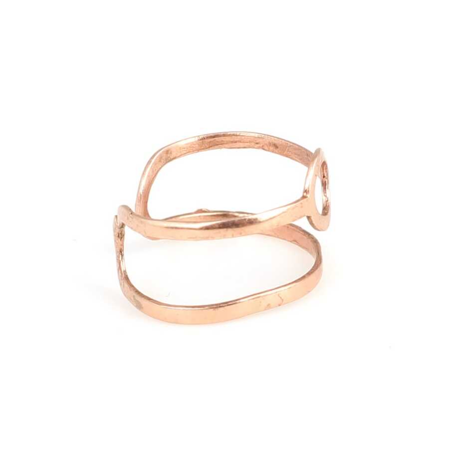 925 Sterling Silver Round Ring - Rose Plated & Adjustable