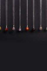 Olive Green Glass Sphere Necklace - Natural Scent Diffuser
