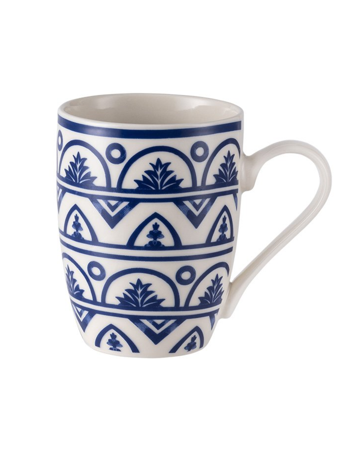 New Bone China Mug - Sophisticated Blue & White Perla Pattern