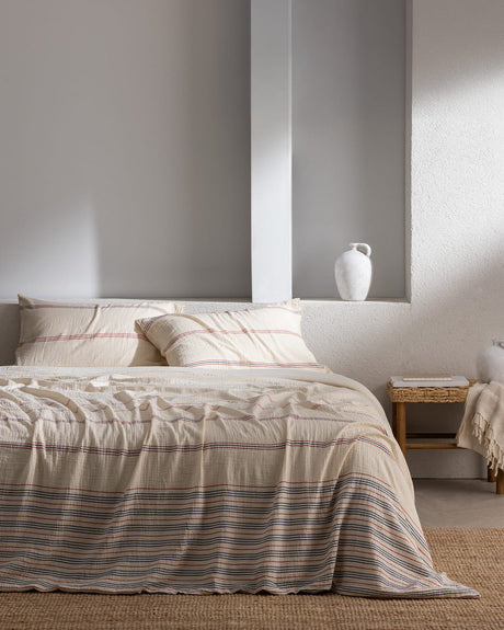 100% Cotton Double Duvet Set - Muslin Yarn-Dyed