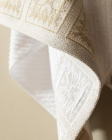 Plush 100% Cotton Bath Towel - Ultra Soft & Absorbent, White & Beige
