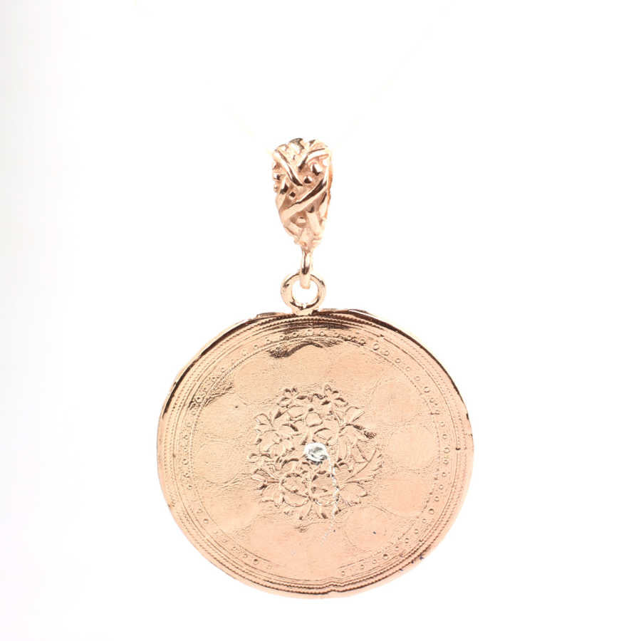 925 Sterling Silver Daisy Medallion Pendant - Zircon