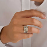 925 Sterling Silver Ancient Egyptian Hieroglyph Statement Ring