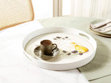 Durable Plastic Serving Tray - Elegant Round Design for Stylish Hosting