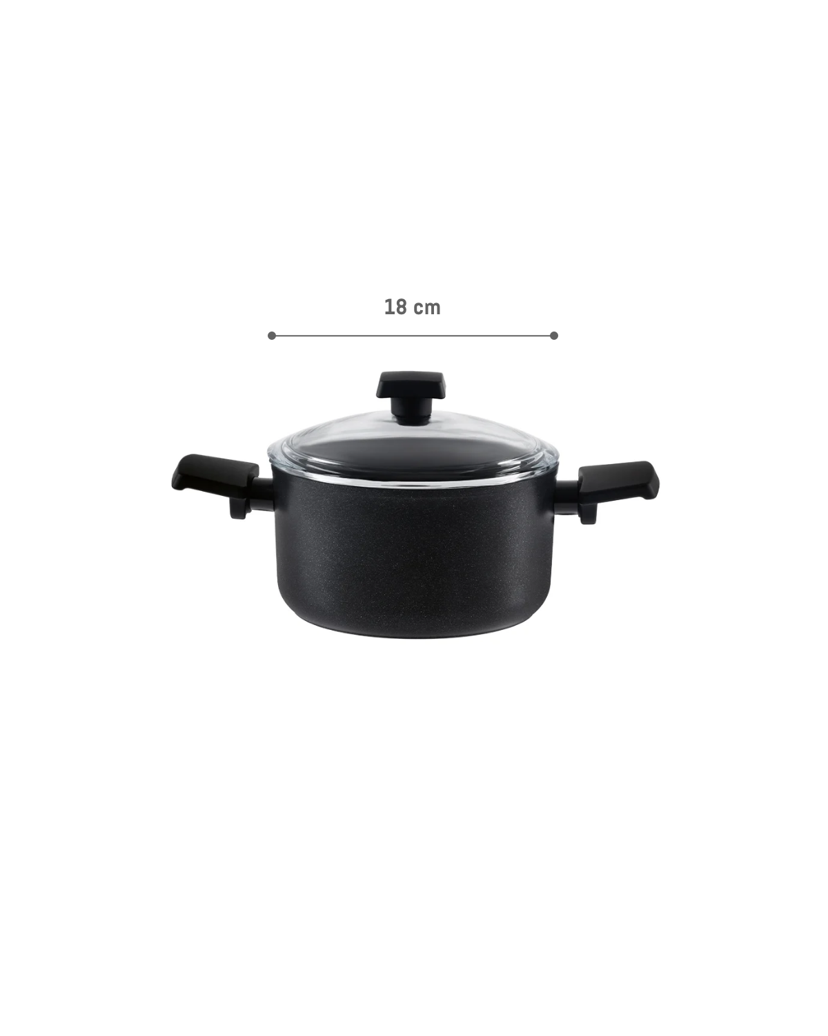Titanium Professional Deep Saucepan, 18 cm, Black