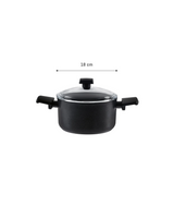Titanium Professional Deep Saucepan, 18 cm, Black